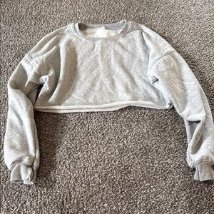 Gray Cropped Women's Sweater